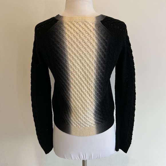 Vince Ombré Dip Dye Cableknit Cashmere Wool Sweater - Picture 4 of 8